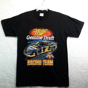 Rusty Wallace NASCAR T Shirt Size Large Miller Racing Team Vintage 95 Made USA